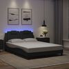 vidaXL Bed Frame "Viana" with LED without Mattress Black 140x200 cm