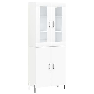 vidaXL H&ouml;gsk&aring;p vit 69,5x34x180 cm konstruerat tr&auml;