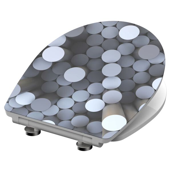 SCH&Uuml;TTE Toalettsits med mjuk st&auml;ngning snabbf&auml;ste h&ouml;gglans ROUND DIPS