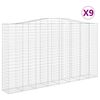 vidaXL Gabioner b&aring;gformade 9 st 400x50x220/240 cm galvaniserat j&auml;rn