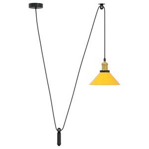 vidaXL taklampa h&ouml;jdjusterbar E27 glans gul &Oslash; 22 cm metall