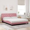 vidaXL Bed with Mattress Pink 160x200 cm Velvet