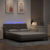 vidaXL Bed Frame with LED without Mattress Taupe 160x200 cm Fabric