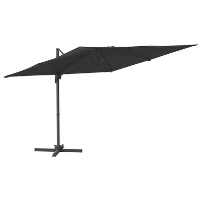 vidaXL Frihängande parasoll med aluminiumstång svart 300x300 cm
