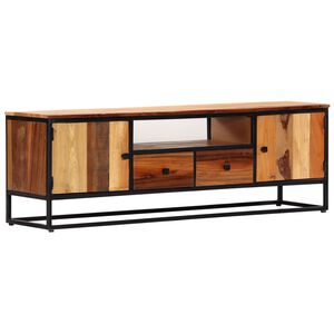 vidaXL TV-b&auml;nk 120x30x40 cm massivt &aring;tervunnet tr&auml; och st&aring;l