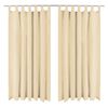 vidaXL Gardiner i microsatin 2 st med &ouml;glor 140x225 cm beige
