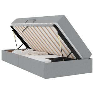 vidaXL F&ouml;rvaringss&auml;ng med madrass Ljusgr&aring; 90 x 190 cm Polyester