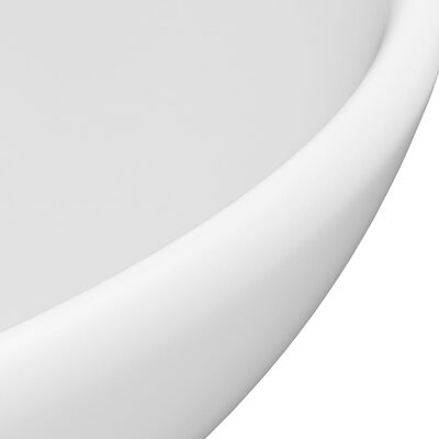 vidaXL Lyxigt runt handfat matt vit 32,5x14 cm keramik