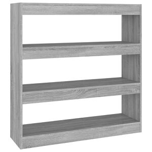 vidaXL Bokhylla/Rumsavdelare gr&aring; sonoma 100x30x103 cm