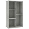 vidaXL Bokhylla/sk&auml;nk betonggr&aring; 50x25x80 cm konstruerat tr&auml;