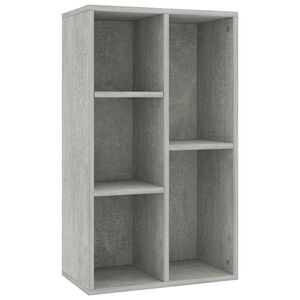 vidaXL Bokhylla/sk&auml;nk betonggr&aring; 50x25x80 cm konstruerat tr&auml;