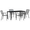 vidaXL Tr&auml;dg&aring;rdsm&ouml;belset 5 pcs Antracit Pulverlackerat st&aring;l