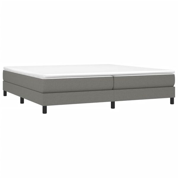 vidaXL Boxspring-s&auml;ngram m&ouml;rkgr&aring; 200x200 cm tyg