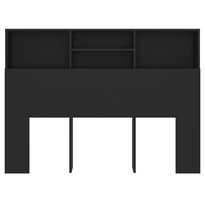 vidaXL Sänggavel med förvaring svart 140x19x103,5 cm