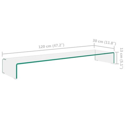 vidaXL TV-bord klarglas 120x30x13 cm