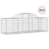 vidaXL Gabioner b&aring;gformade 11 st 200x50x60/80 cm galvaniserat j&auml;rn