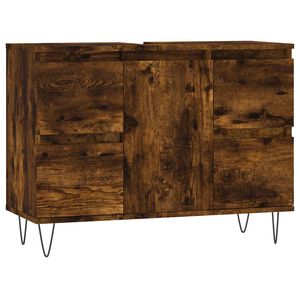 vidaXL Badrumssk&aring;p r&ouml;kf&auml;rgad ek 80x33x60 cm konstruerat tr&auml;