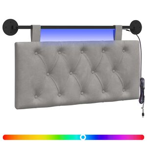 vidaXL H&auml;ngande s&auml;nggavel Med LED-lampa Ljusgr&aring; Sammet