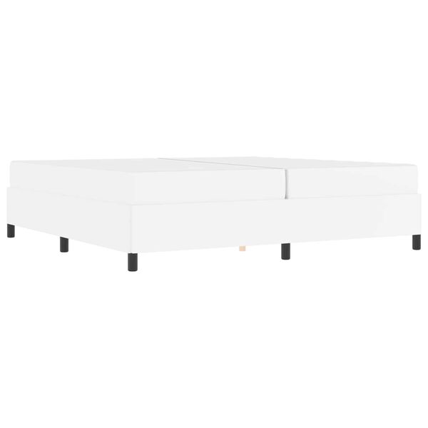 vidaXL S&auml;ngram med madrass Vit 200 x 200 cm tyg