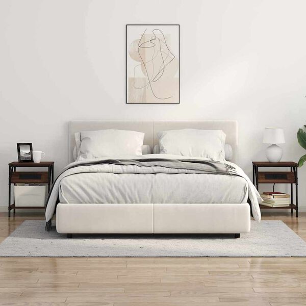 vidaXL Nattduksbord Brun Ek 38 x 30 x 48 cm Konstruerat tr&auml;