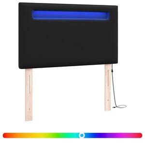 vidaXL LED huvuddyna Svart Konstl&auml;der