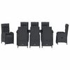 vidaXL Tr&auml;dg&aring;rdsm&ouml;belset med kudde 9 pcs Svart konstrotting