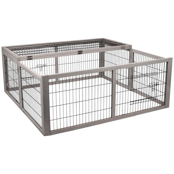 FLAMINGO Hopfällbar kaninbur med 2 dörrar Mel 116x112x45 cm