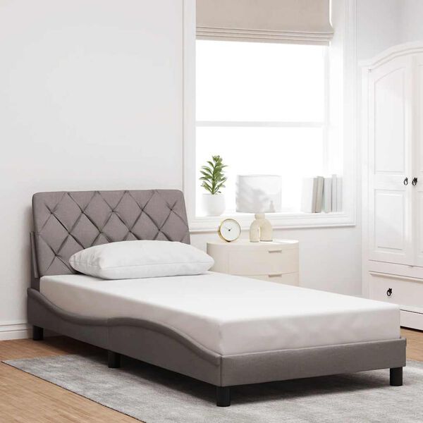 vidaXL Bed Frame without Mattress Taupe 100x200 cm Fabric