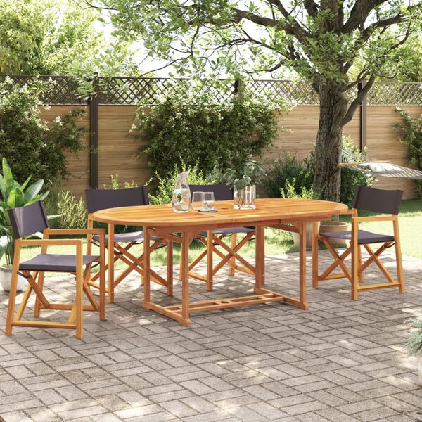 vidaXL Hopfällbara utomhusstolar 4 delar mörkgrå tyg