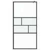 vidaXL Walk-in Duschvägg Svart 80 x 195 x 0.5 cm Glas och Aluminium