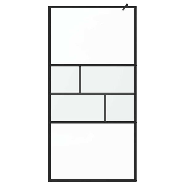 vidaXL Walk-in Duschvägg Svart 80 x 195 x 0.5 cm Glas och Aluminium