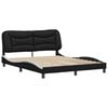 vidaXL Bed Frame without Mattress "Hvar" Black and White 160x200 cm Faux Leather