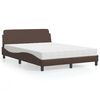 vidaXL Bed with Mattress "Dover" Brown 140x190 cm Faux Leather