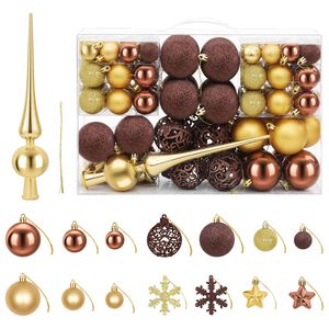 vidaXL Julbollset 111 st Brun och guld 6 cm Polystyren