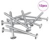 vidaXL Tr&auml;skruvar 12 pcs Silver M6 x 70 mm St&aring;l