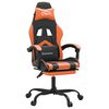 vidaXL Snurrbar gamingstol med fotst&ouml;d svart och orange konstl&auml;der