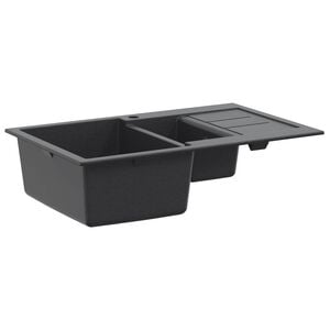 vidaXL Diskho med tv&aring; hoar Granit 80 x 50 x 30,5 cm Grafit