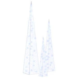 vidaXL Ljuskoner set akryl LED blå 30/45/60 cm