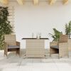 vidaXL Bistrogrupp med dynor 3 delar mixbeige konstrotting