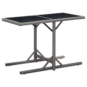 vidaXL Tr&auml;dg&aring;rdsbord antracit 110x53x72 cm glas och konstrotting