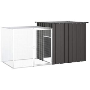 vidaXL H&ouml;nsbur antracit 200x91x100 cm galvaniserat st&aring;l