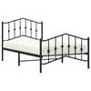 vidaXL Sängram med huvudgavel och fotgavel svart metall 100x190 cm