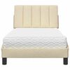 vidaXL Bed with Mattress "Hanko" Cream 90x200 cm Fabric