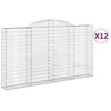 vidaXL Gabioner b&aring;gformade 12 st 300x30x160/180 cm galvaniserat j&auml;rn