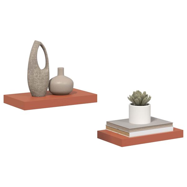 vidaXL V&auml;gg hylla 2 pcs R&ouml;d 40 x 23,5 x 4 cm Konstruerat tr&auml;