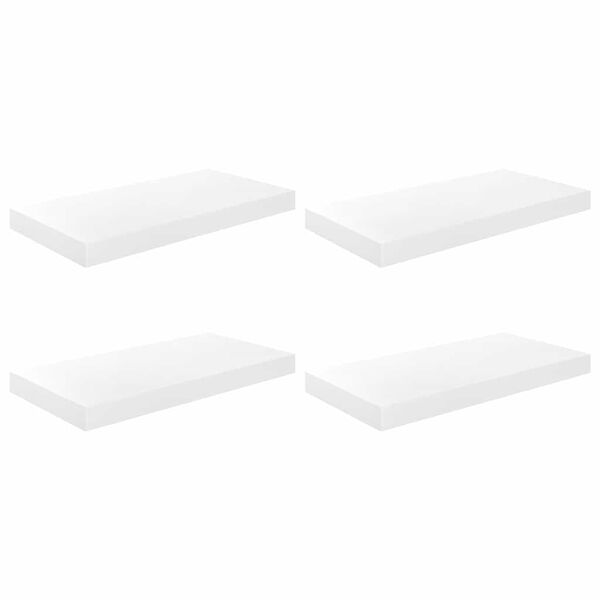 vidaXL Sv&auml;vande v&auml;gghyllor 4 st vit h&ouml;gglans 50x23x3,8 cm MDF