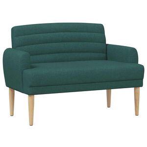 vidaXL Loveseat med knapprapport M&ouml;rkgr&ouml;n 116 x 67 x 80 cm Tyg