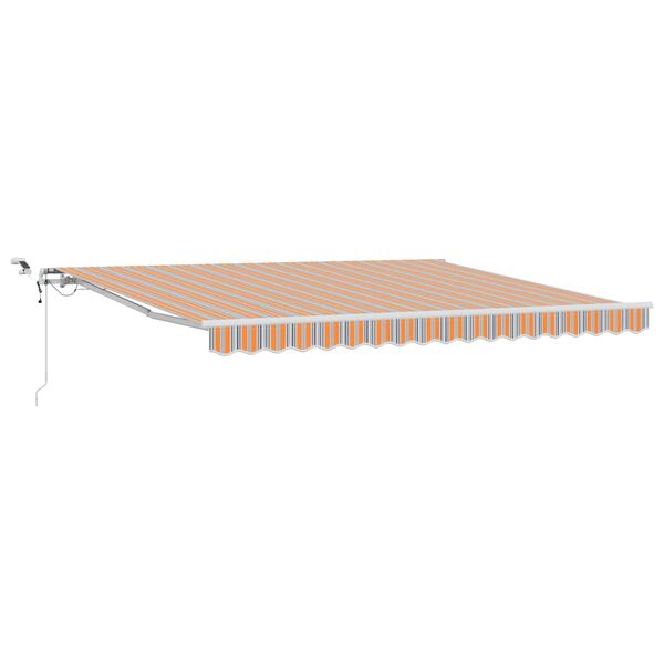vidaXL Utf&auml;llbar markis med LED -remsljus Flerf&auml;rgsdesign 400 &times; 300 cm