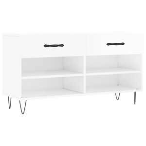 vidaXL Skob&auml;nk vit h&ouml;gglans 102x35x55 cm konstruerat tr&auml;