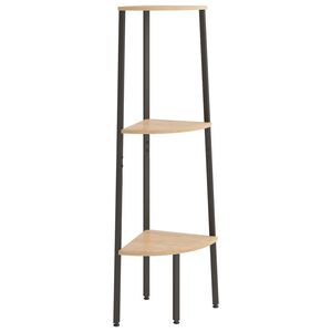 vidaXL H&ouml;rnhylla 3 hyllplan ljusbrun och svart 45,5x31,5x120 cm